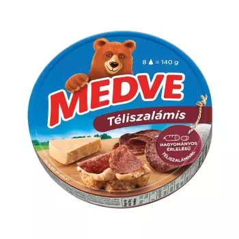 Medve szalámis kördobozos sajt 140g