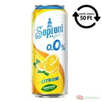 Soproni zéró citrom 0,5l dobozos DRS